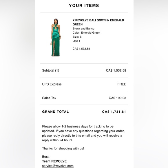 BRONX AND BANCO BALI GOWN IN EMERALD GREEN - Picture 7 of 7